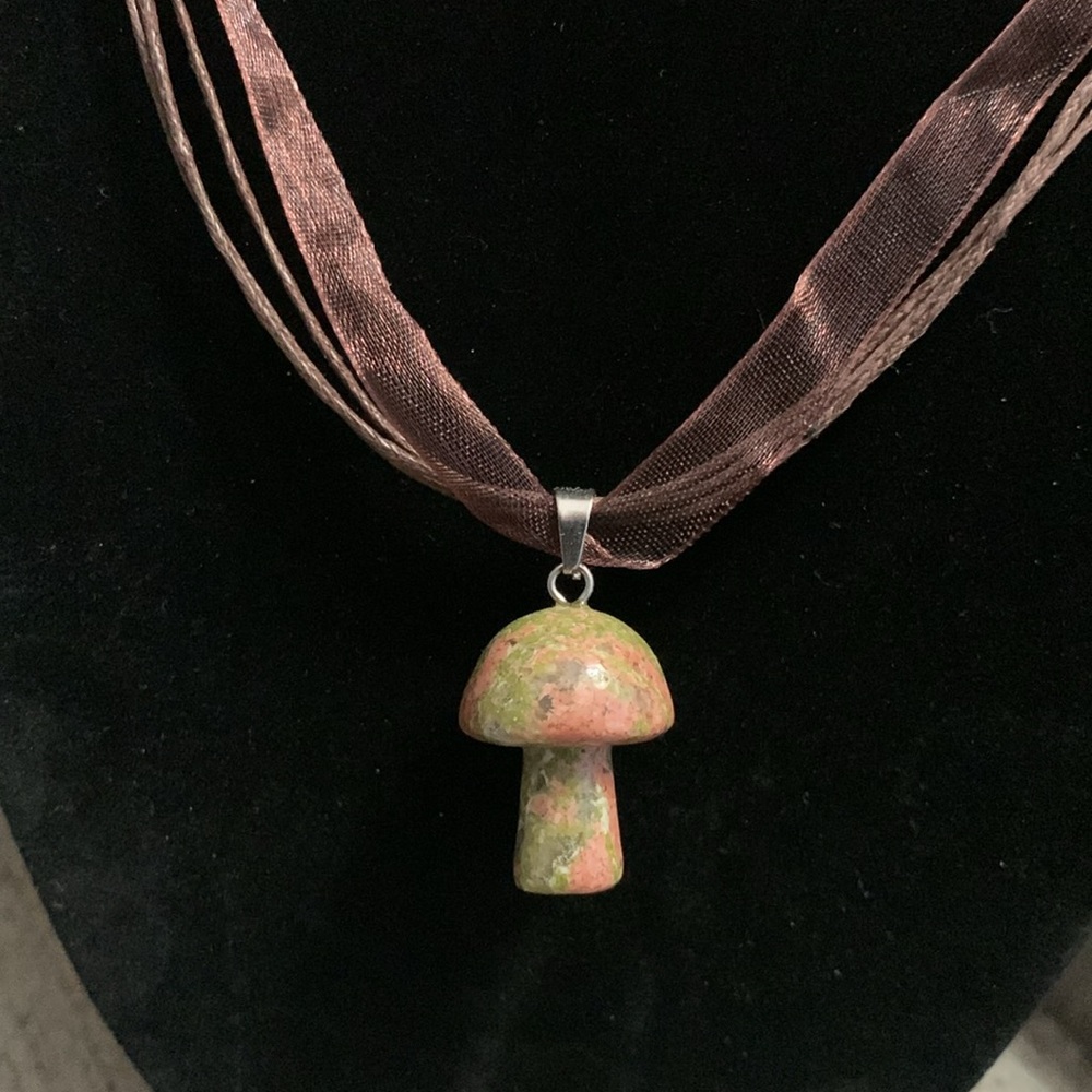 Mushroom stone necklace